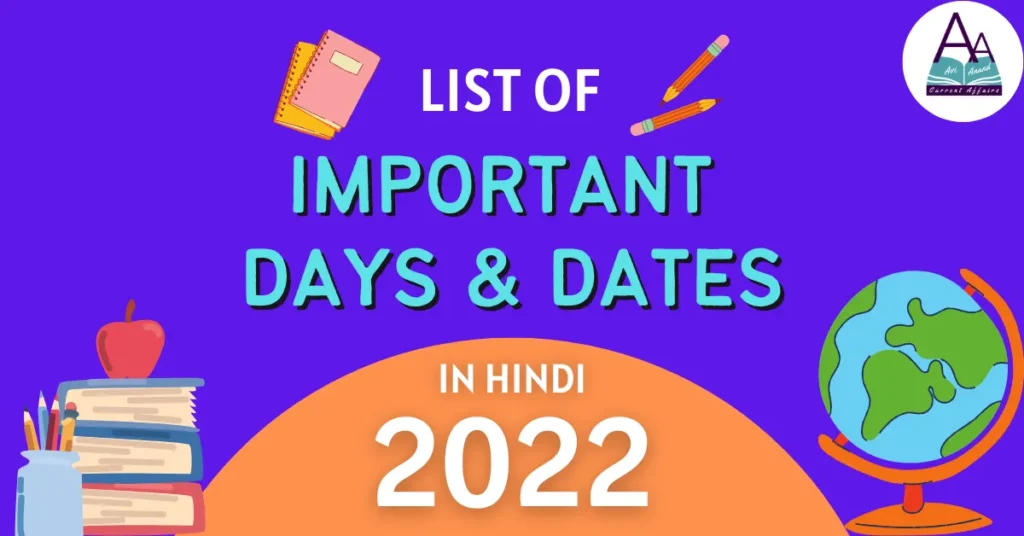 List of Important Days & Dates 2022 in Hindi